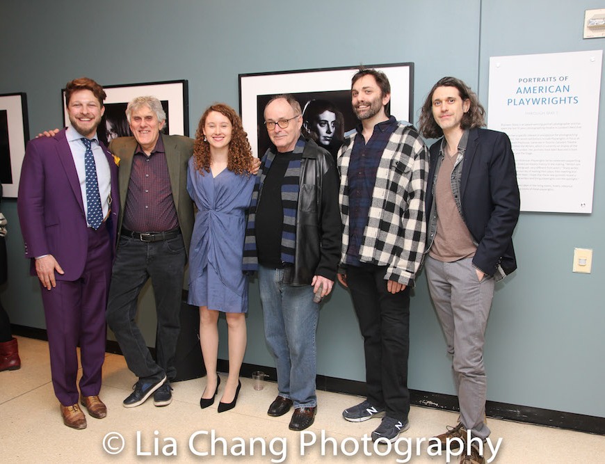 Benjamin Scheuer, Mike Folie, Bronwen Sharp, Mac Wellman, Christopher Shinn, Lucas Hnath. Photo by Lia Chang