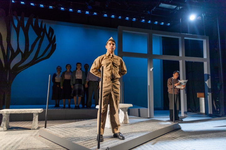 Sam Tanabe and Company in SpeakEasy Stage's production of ALLEGIANCE. Photo by Nile Scott Studios