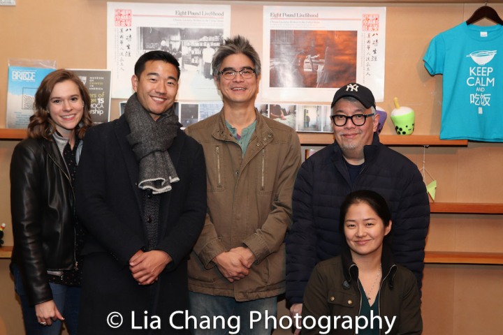 THE CHINESE LADY's ASM Erin McCoy, Daniel K. Isaac, Playwright Lloyd Suh, Director Ralph Pena and Shannon Tyo. Photo by Lia Chang