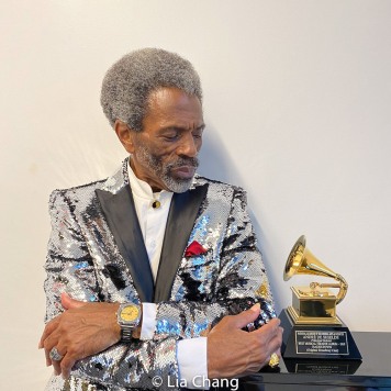 André De Shields' GRAMMY Award and Special Edition Bulova Watch. Photo by Lia Chang